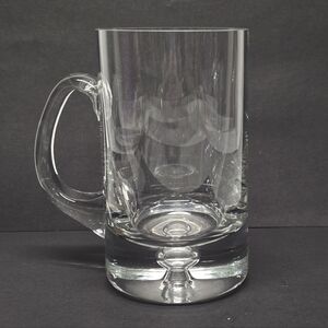 Krosno Crate & Barrel Glass Babble Base Beer Mug Stein Poland Hand-blown